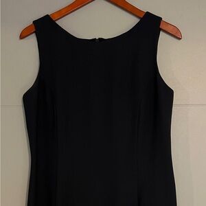 BCBG Black Sheath Midi Dress Scoop Neck Sleeveless